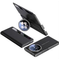 Suderinama su Honor Magic V6 5G dėklu „Smart View“ langeliu, odiniu telefono dėklu su metaliniu objektyvo atraminiu laikikliu juoda