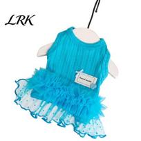 Photogenic Pet Clothing Tutu Skirt Dog Dress, Knitted Princess Style Breathable Sleeveless Costume Cute Puppy Dress for Small Dogs Maltese Bichon XS mėlyna