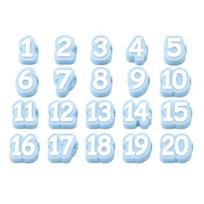 Pencil Identification System 1-20/1-30/1-50 Numbered Toppers Reusable Classroom Labels School for Teachers Tracking Markers Organization Student ID 46042 šviesiai mėlyna spalva