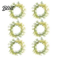 Elastic Napkin Holder 6Pcs Rings, Design for Light And Thick No Sharp Edge Accessory Napkins, Imitation Holly Leaf Weddings Parties Home Use Non-slip