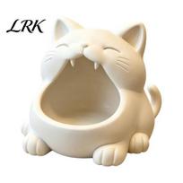 Gift Key Box Storage Box, Big-Mouthed Cat Design Holder, Large Niche Style Container Opening Organizer for Keys Jewelry Small Items Personal Use balta