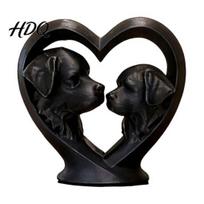 Low-key Elegant Decor 3D Printed Bernard Dog Heart-Shaped Sculpture Hollow Heart Silhouette