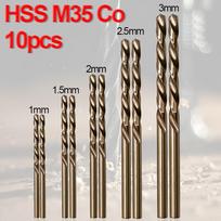 High Performance 10pcs Cobalt Drill Bit Set M35 HSS for Stainless Steel 1mm to 3mm Sizes Perfect for Tough Metals China Mainland