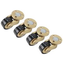 360 Degree Rotation Brass Casters Robust Load-Bearing Design Brushed Brass Finish Caster Wheels Set Gold Black China Mainland
