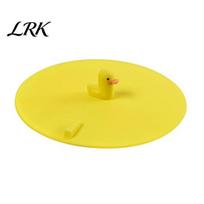 Easy Clean Floor Drain Silicone Cover with Animal Handle, Universal Bathroom Shower Reusable Lid Tub Stopper, Sewer Anti-Odor Deodorizing Mat geltona
