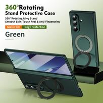 case for Samsung Z FOLD 7 6 5 magnetic attraction rotating bracket hinge protective case full coverage Anti-Fingerprint plain Galaxy Z Fold7 žalia