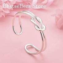 Luxurious 925 Sterling Silver Delicate Twist Cross Open Bracelet Women's Fashion Party Wedding Jewelry Accessory sidabras