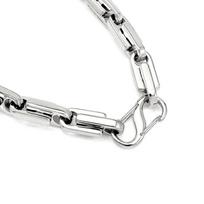 316L nerūdijančio plieno stambi grandinėlės karoliai rinkinys S lankelio užsegimas didelė sunki grandinėlės chokerio karoliai Pareiškimas Šaunu vyrams moterims 19cm long bracelet white