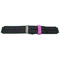 Bracelet de montre - MY-MONTRE - Garmin Forerunner 220/235 - Silicone doux - 16/22 mm - Noir/Fuchsia juoda