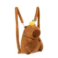 35cm High Quality Kawaii Cartoon Capybara Plush Doll Backpack Top Fruit Capybara Animal Stuffed Bag Gift For Boys And Girls about 35cm