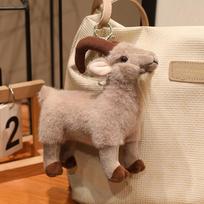 Billy Goat Plush Toy Stuffed Standing White Brown Buck Sheep Doll Animal Appeasing Plushie Gift 16x16x8cm pendant