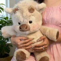 Žavingas Škotijos kalnų galvijas pliušinis žaislas 45 cm - apkabinamas bėgantis karvės minkštas žaislas, pagamintas iš aukščiausios kokybės minkšto audinio, raminantis draugas