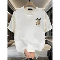 Summer New Arrival American High Street Style Crew Neck Short Sleeve T-Shirt, Niche Premium Swagger Casual Fashion Versatile Half-Sleeve Top S balta
