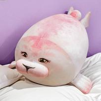 Pink Blue Couple Seal Plush Stuffed Animal Toys Kawaii Boys Girls Kids Sleeping Cuddle Pillow Room Decor Christmas Present Idea 25cm rožinė
