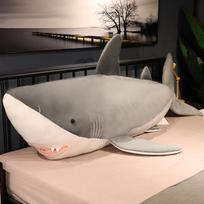 130cm Didelis Dydis Minkštas Ryklio Žaislas Pliušinis Imitacinis Ryklis Pripildyti Žaislai Pliušiniai Žaislai Miegojimo Mielas Pagalvės Pagalvėlė Pripildytas Gyvūnas Dovana 60cm pilka spalva