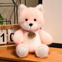 Cartoon Medal Fox Plush Toys High Quality Fluffy Handmade Fox Doll Lovely Warm Kids Companion Desktop Pets Kawaii Home Decor about 25cm