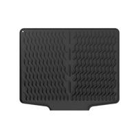 Silikoninis indų džiovinimo kilimėlis su drenažiniu krašteliu 15,6'' X 12,9'' Silikoninis indų džiovinimo kilimėlis virtuvės stalviršiui, džiovinimo kilimėlis kriauklei (Black,M) juoda