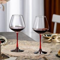 CRISTALGLASS Bordo vyno stiklinai 2 vnt. didelės krištolinės raudonojo vyno taurės su koteliu 460ml raudonu koteliu
