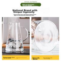 Qingpinguo Heat-Resistant Glass Pitcher, 1.95 Liter Large Capacity, Heatable Kettle, Tea Infuser, Cold Water Jug