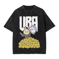 Washed T Shirts Kurimanju Hydrate Chiikawas Kawaii Hip Hop TShirt Oversize Streetwear Short Sleeve Tops Tee Shirt Men Women 2XL