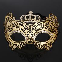 Gold Metal Crown Mask With Embellishments For Cosplay And Themed Events auksas