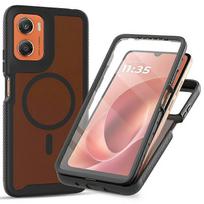 Compatible For Motorola Moto G06 4G Magnetic Phone Case 3 in 1 Translucent Skin Touch PC TPU Back Cover with PET Screen Film juoda