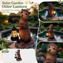 Animal Garden Light Faux Outdoor Statue with LED for Yard Patio Walkway Decoration one size
