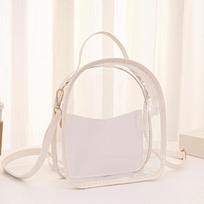Transparent Transparent Backpack Waterproof Crossbody Bag Storage Bag Jelly Shoulder Bag  Women balta
