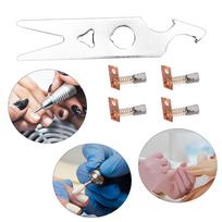 5pcs Wrench Included Carbon Brush Set Alloy Replacement Part Set  For Home Nail Salon