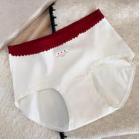 Sweet Cherry Girls Panties Women's Cotton Grade Antibacterial Cotton Crotch Briefs New Lace Edge Shorts l【 40-55kg 】 pieno baltumo spalva