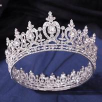 Nuostabios krištolinės diademos nuotakos tiaros karališkos karalienės karaliaus vestuvinė karūna galvos papuošalas nuotaka AB apskritimo vakarėlio plaukų papuošalai ornamentai sidabro baltos spalvos