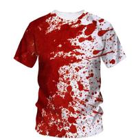 Summer Fake Blood 3D Print T-Shirts Streetwear Men Funny Fashion Harajuku Casual Oversized O-Neck T Shirt Tees Tops Clothing S