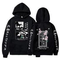 Anime Bungo Stray Dogs Dazai Osamu Nakahara Chuya Hoodies Men Women Harajuku Sweatshirt Unisex Pullover Women Manga hoodies S black