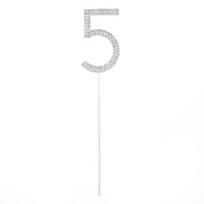 Stylish Number Cake Toppers (0-9) with Alloy Diamonds for Birthdays & Weddings