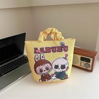 Labubu creative cartoon cute padded handbag Korean version high value ins style portable versatile bucket bag