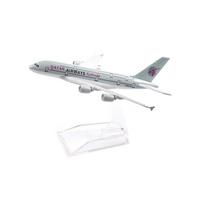 1/400 Scale 16cm QATAR Airways Airbus A380 Airplane Model Airplane Diecast Metal Planes pilka