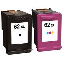 Packs 2 cartouches pour HP 62XL Noire et Couleur Compatible Envy 5540