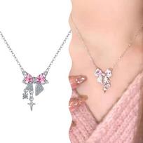 Minimalist Light Luxury Bowknot Pendant Necklace For Women Girls Temperament Exquisite Wedding Aesthetic Jewelry Gifts