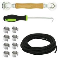 Screen Door Repair Tool &Flat Screen Window Spline Roller Repair Kit For Screen Replacement Tool With Removal Hook Clip