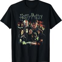 Harry Potteris Mirties Relikvijos Grupės Nuotrauka Portretas Marškinėliai S juoda