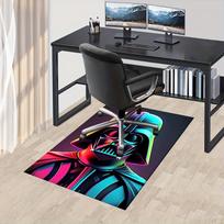 3D Printed Darth Vader,Neon Colors,Sci-Fi Anti-Slip Rug - Machine Washable Office Rug for Living Room, Bedroom, Office - Multiple Sizes 60cm by 90cm