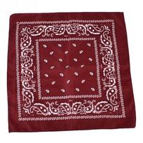 Hip Hopo Kaubojaus Raštų Didelė Bandana Galvos Kvadrato Skara Vyrams Moterims 53x53cm Juoda Raudona Balta Plaukų Apvyniojimo Šaliai vyno raudonos spalvos
