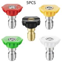 5/7Pcs 1/4Inch Quick Connect Garden High Pressure Washer Spray Nozzle 0 -65 Degree Watering Soap Nozzle Tip Garden Cleaning 5PCS
