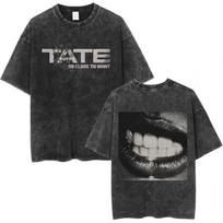 Tate McRae Graphic T Shirt Washed Black Y2K Streetwear Unisex Tee S-XXL 4XL