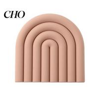 Heat Protection Kitchen Accessory Rainbow Silicone Pot Mat Resistant Trivet for Hot Dishes Durable Potholder Daily Use Non-Slip Table Placemat S rožinė