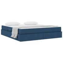 Storage Bed with Mattress Blue 160 x 200 cm Polyester