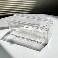 Plastic Tea Bag Storage Box Transparent Dust-proof Coffee Capsule Sorting Box with Lid Large Capacity Straw Storage Box Office