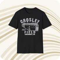 Men's and Women's T-shirts Crosley Field 1912 Classic Cut Baseball T-Shirt - Cincinnati Reds XS