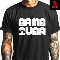 Men's and Women's T-shirts GAME OVER Retro Video Gamer Tee Unisex Heavy Cotton XS