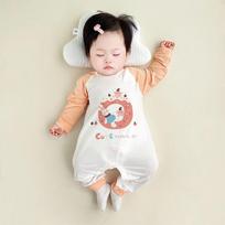 Summer Air-Con Baby Modal Jumpsuit: Ice Silk, Boneless Long-Sleeve Pajamas for Baby Boys. 73cm (14-18 lbs)